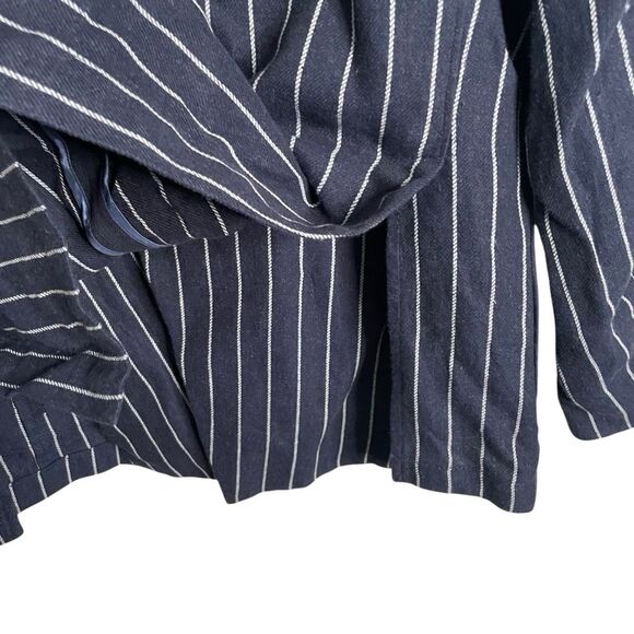 Octubre Editions Mens Jody Suit Navy Pinstripe Double Breasted Flat Front Pant - Picture 15 of 16